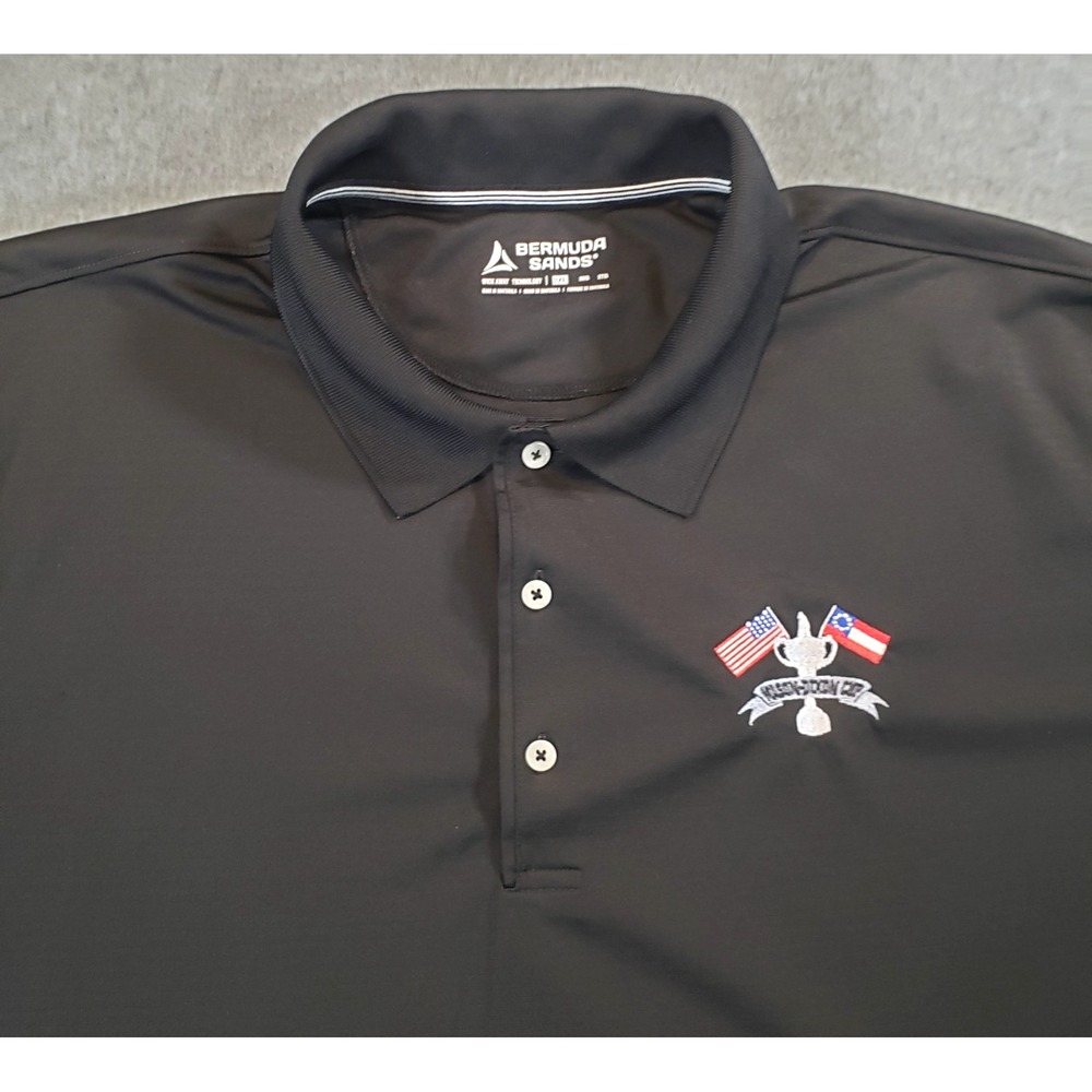 Bermuda Sands Golf Polo Shirt Mens Black Size 2XL Mason Dixon Cup Wick Away SS